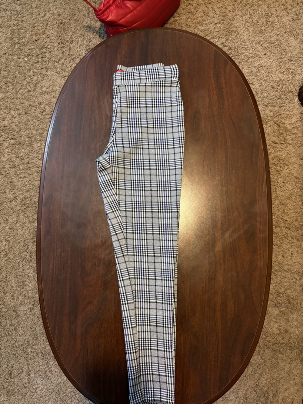 Plaid High-Waist Leggings - Black & White - Picture 2 of 5